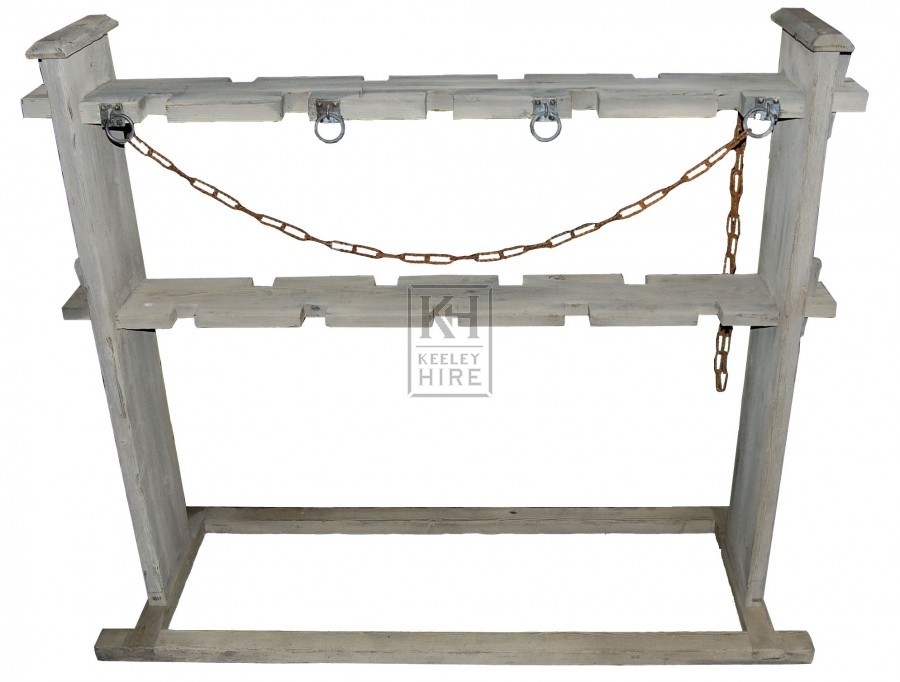 Wooden Weapons Wrack with Chains