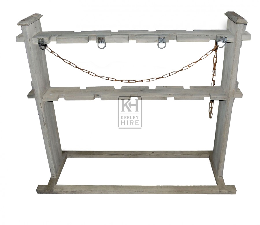Large Wood Weapons Rack with Chains