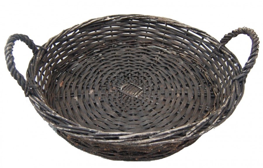 Dark Flat 2-Handle Basket