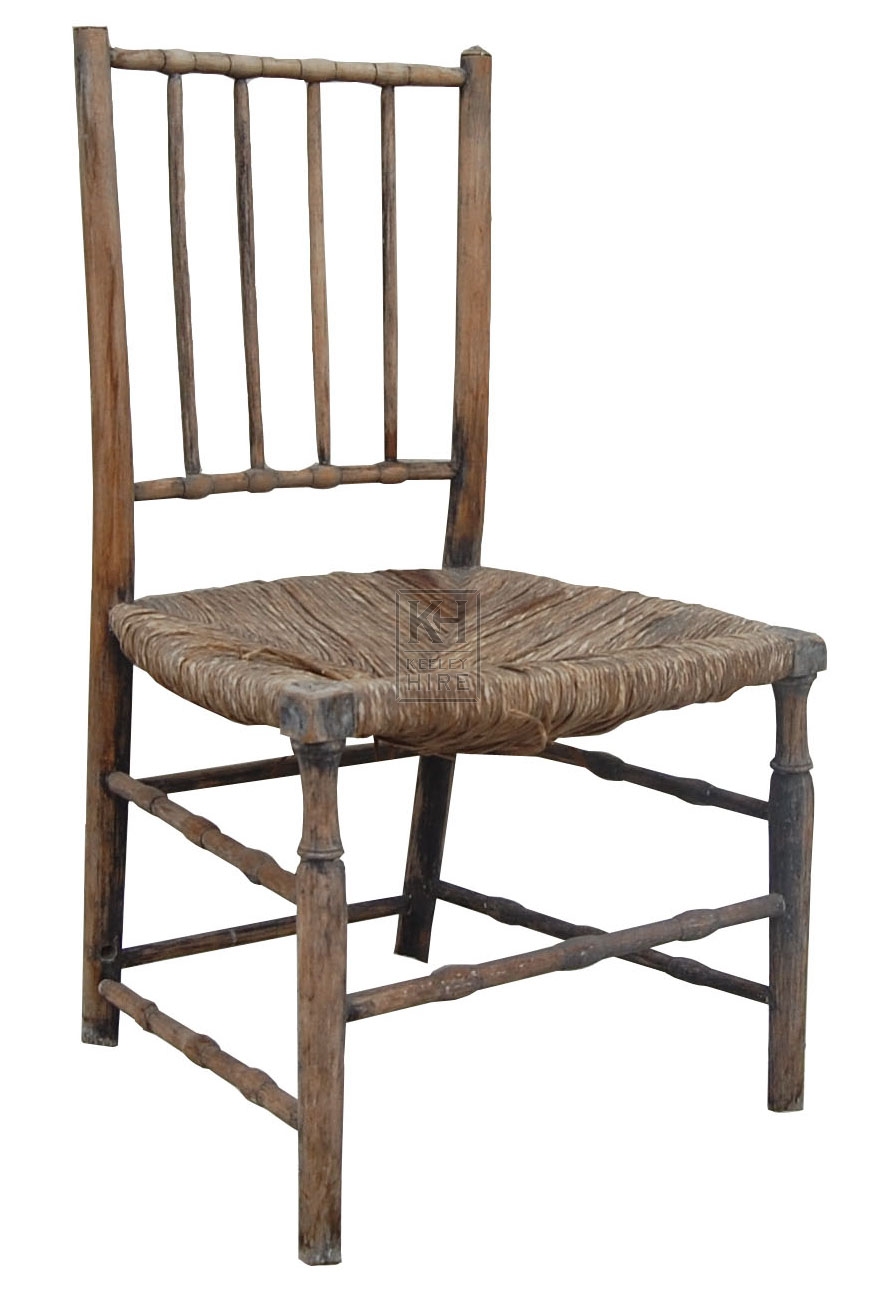 Carved Leg Woven Seat Chair
