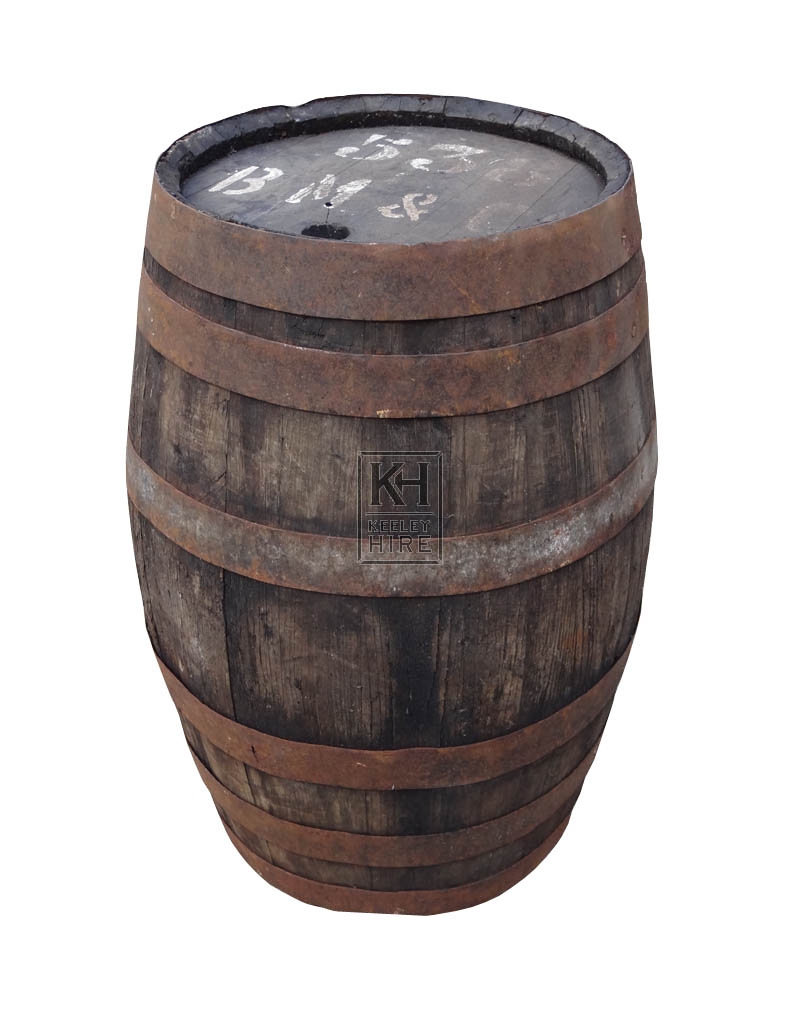 Small aged wood barrel
