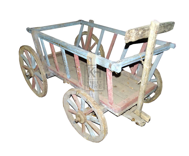 Faded blue painted dog cart