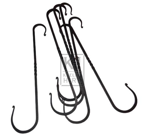 Twisted iron S hooks