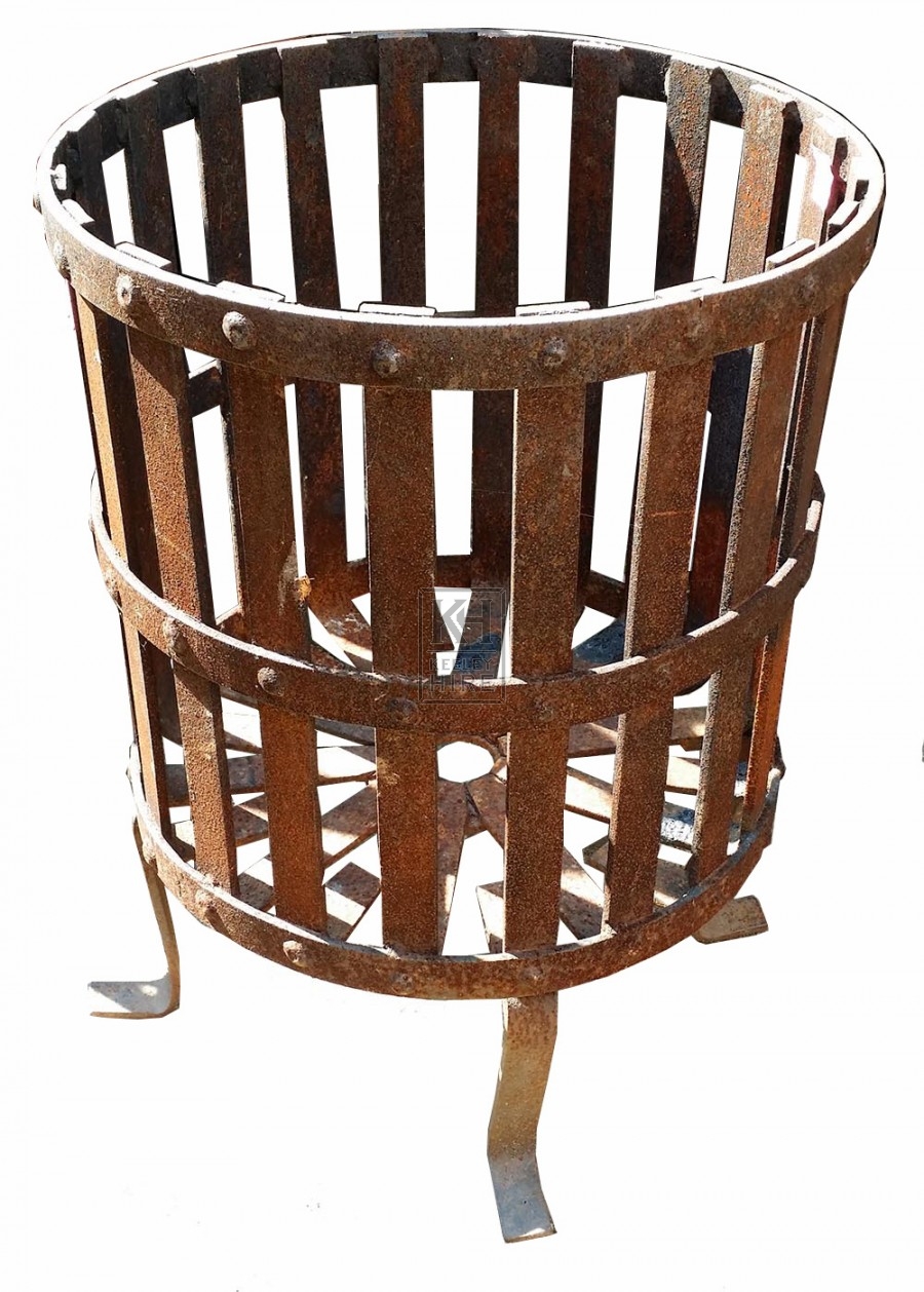 Iron brazier with rivets