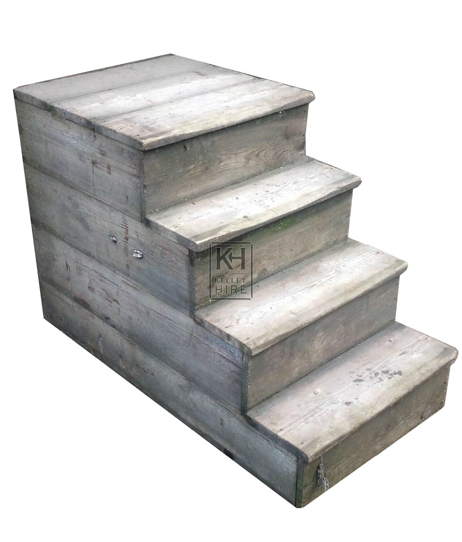 Large wood mounting block steps