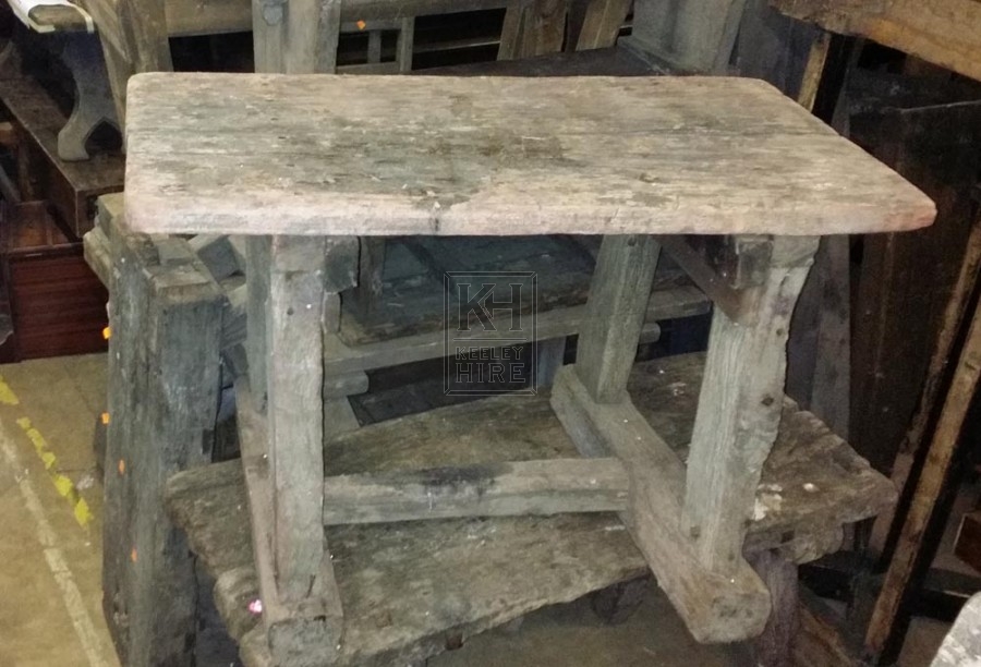 Pale rustic wood table
