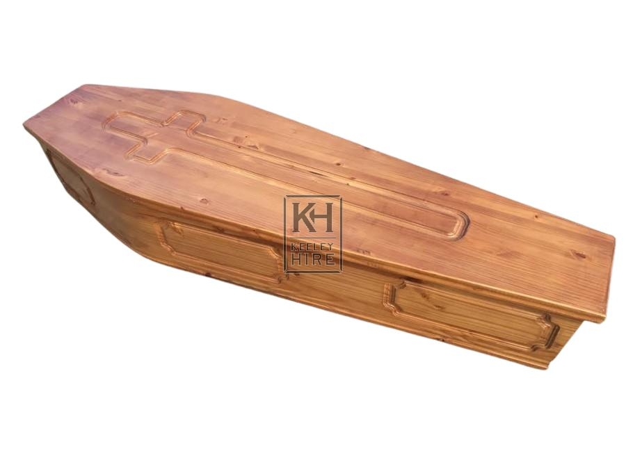 Light Wood Coffin carved