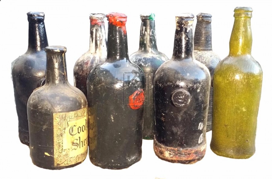 Assorted fibreglass bottles
