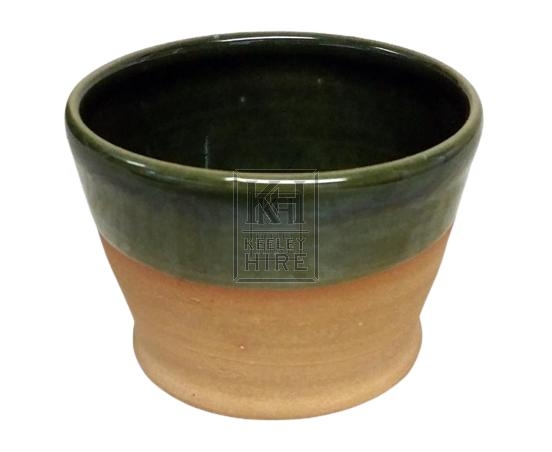 Historic small green glazed pottery bowl