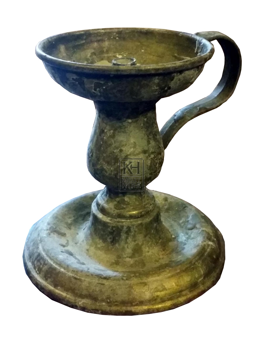 Brass candle holder with handle