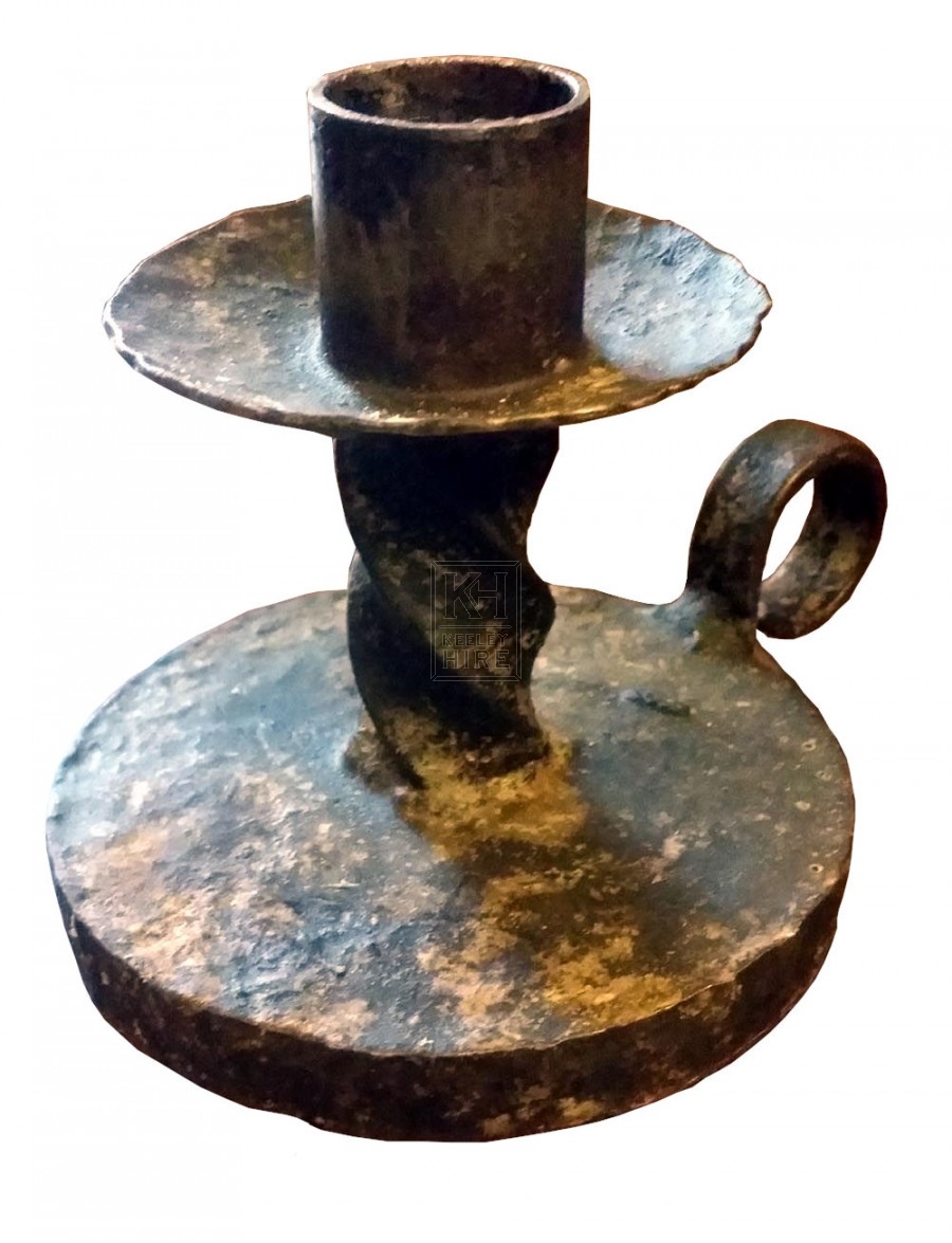 Iron twisted candle holder