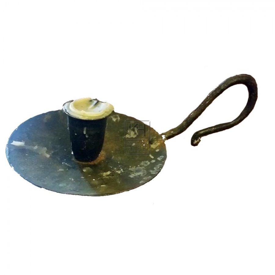 Low iron candle holder with handle