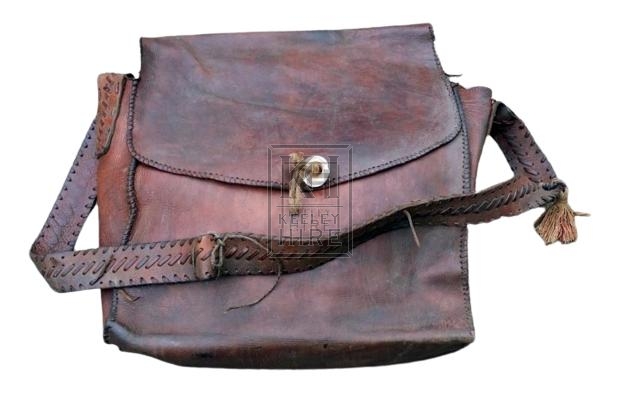 Large leather satchel bag