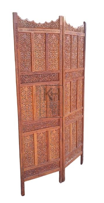 Wood carved screen