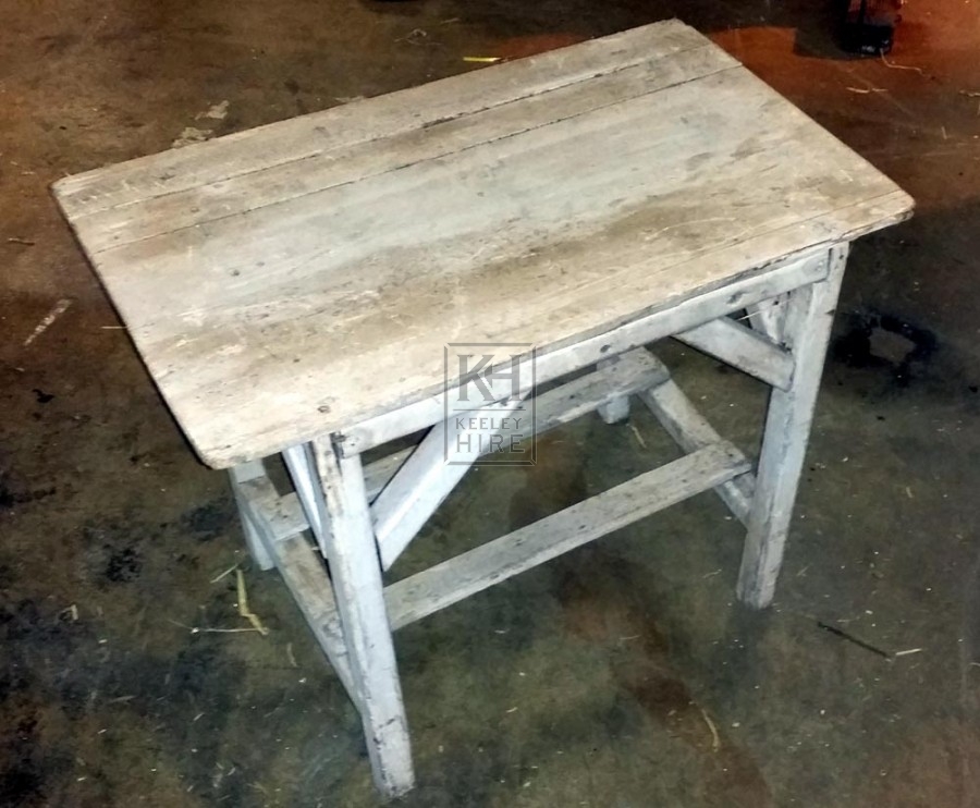Small low rough wood table