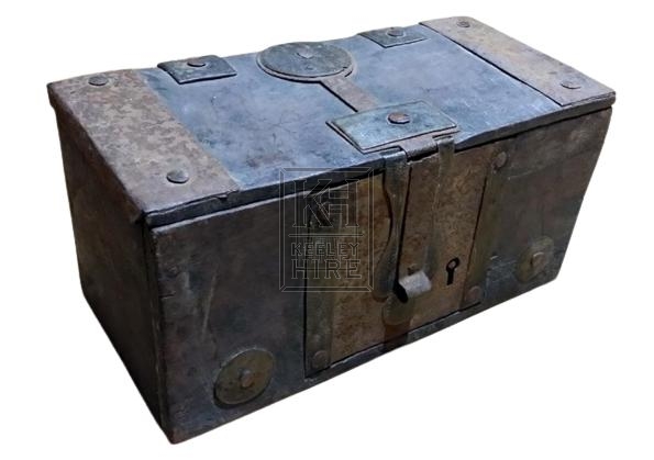 Small brass & wood chest