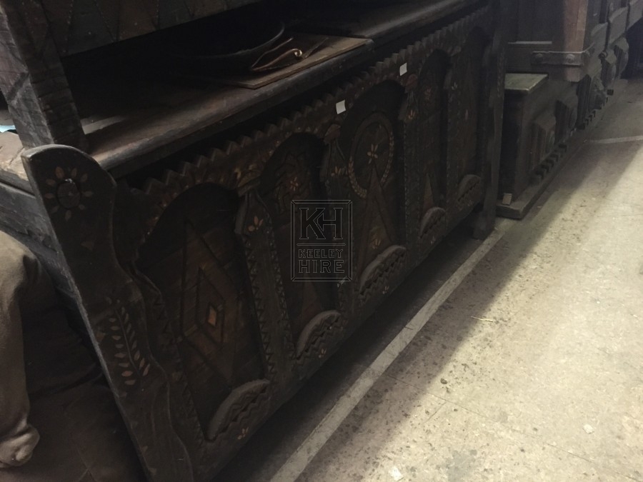 Large Carved Flat Top Chest