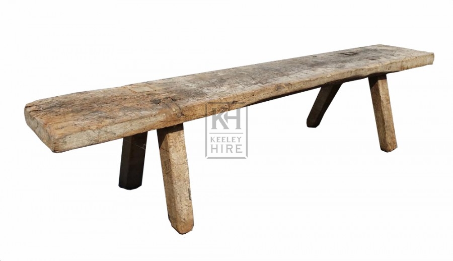 Thick wood rustic bench