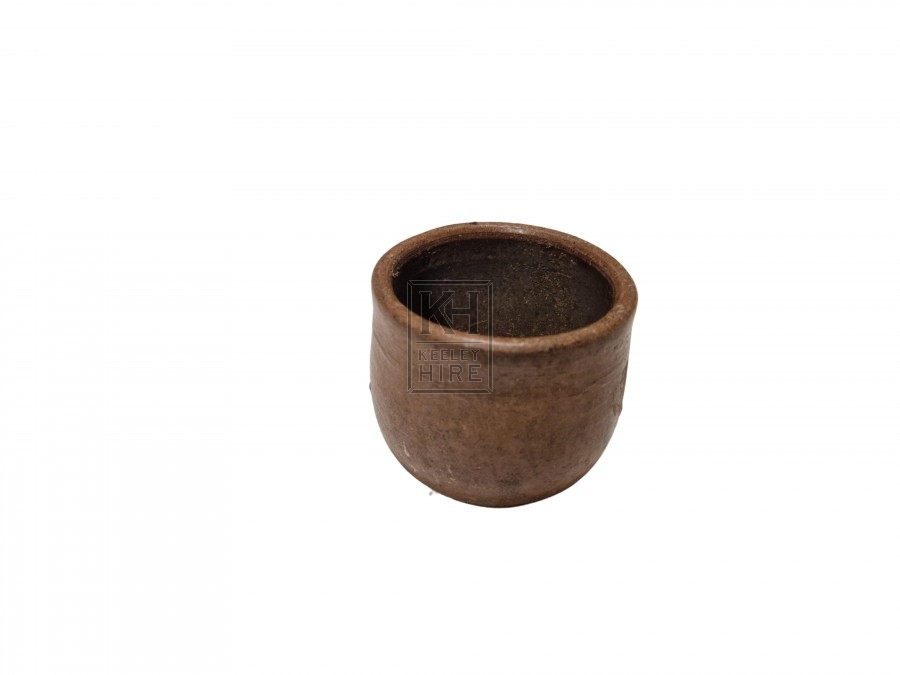 Small Wooden Pot with Metal Top