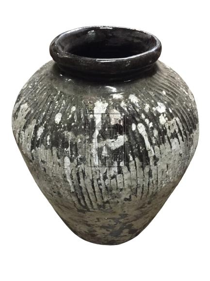 Aged Glazed Earthenware Pot
