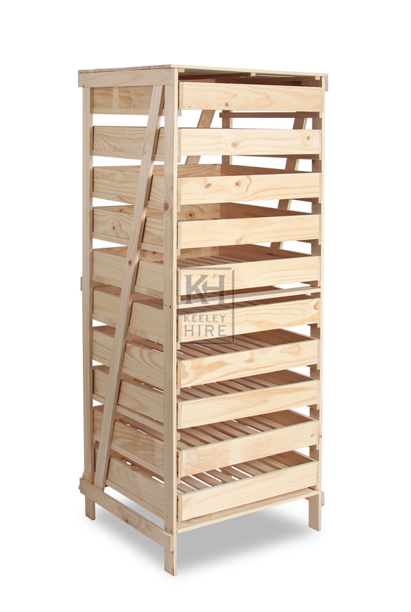 10 Drawer wood storage rack