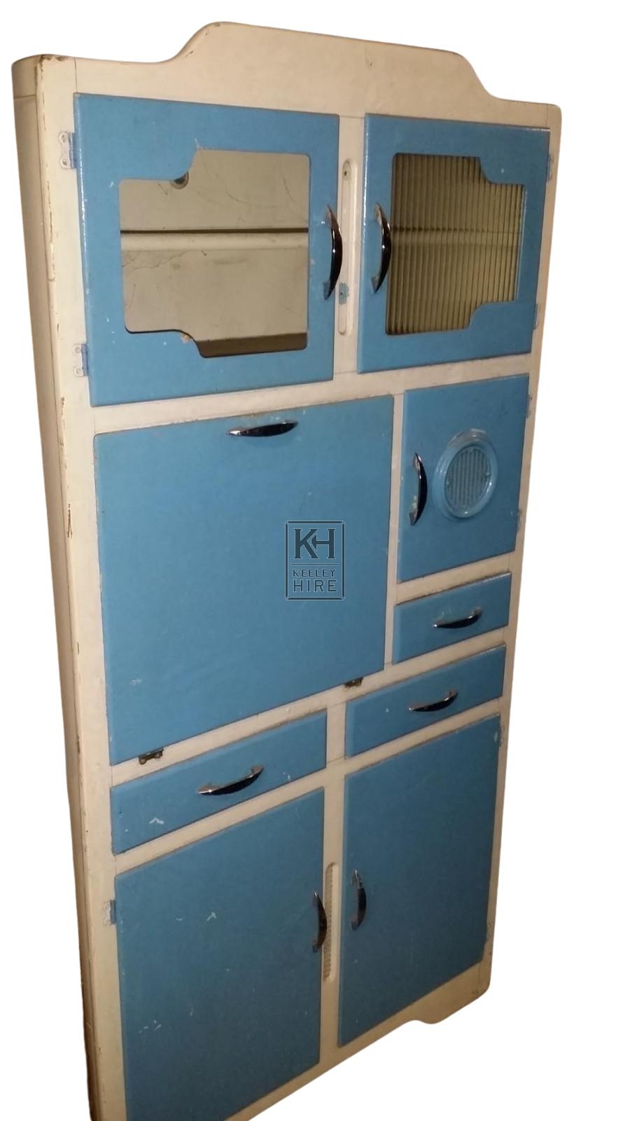 Blue kitchen larder cabinet