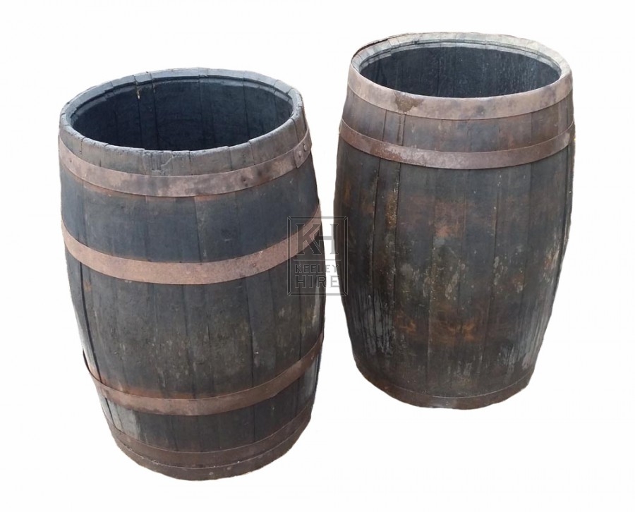 Open top wood barrel