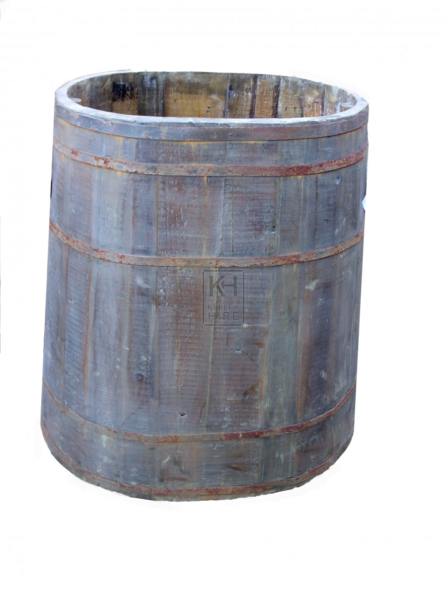 Large Oval Wood Barrel