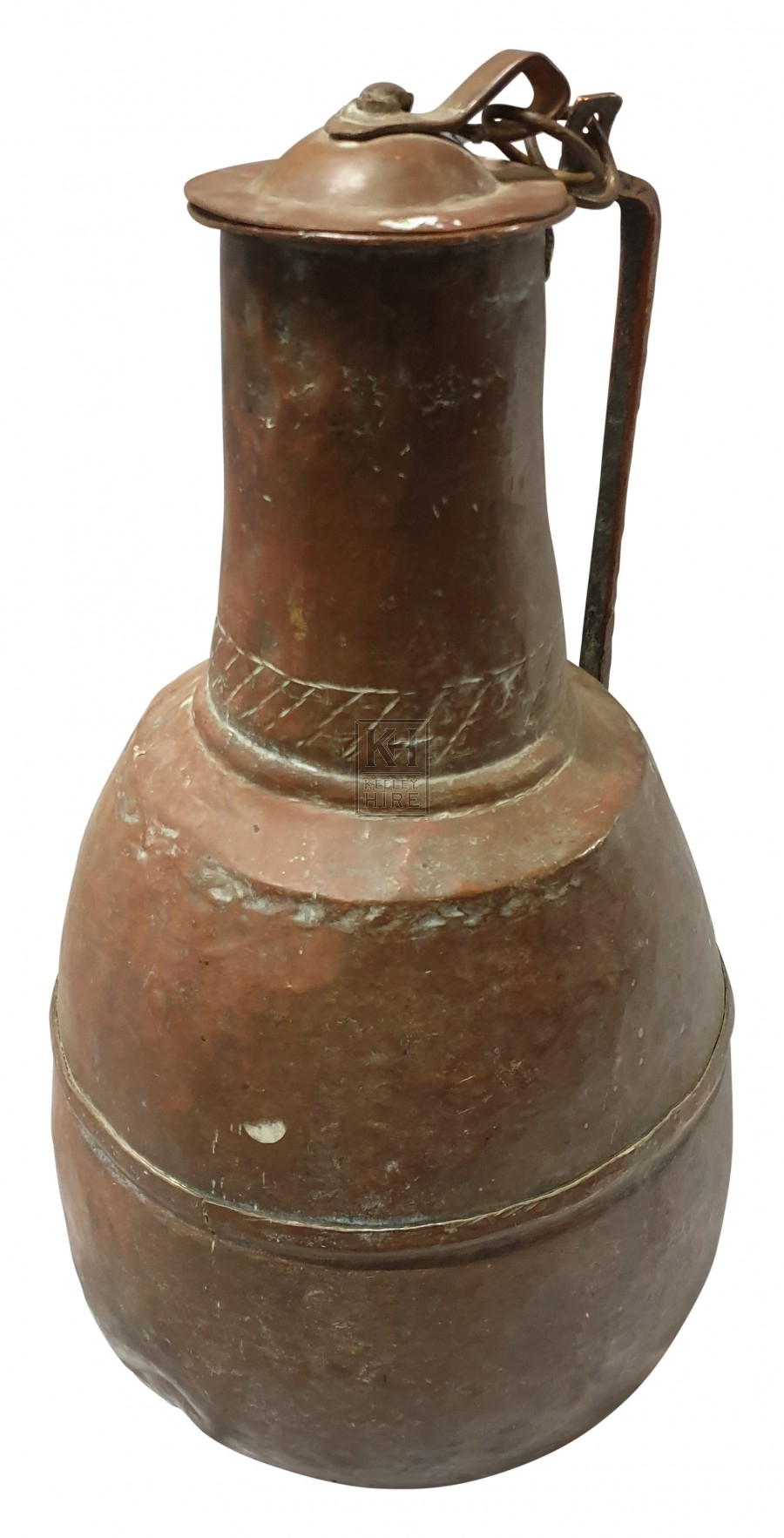 Medium copper flagon with lid