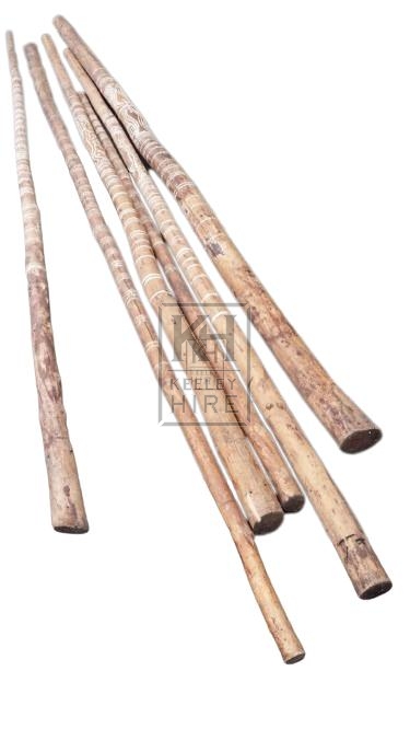 Carved wood poles