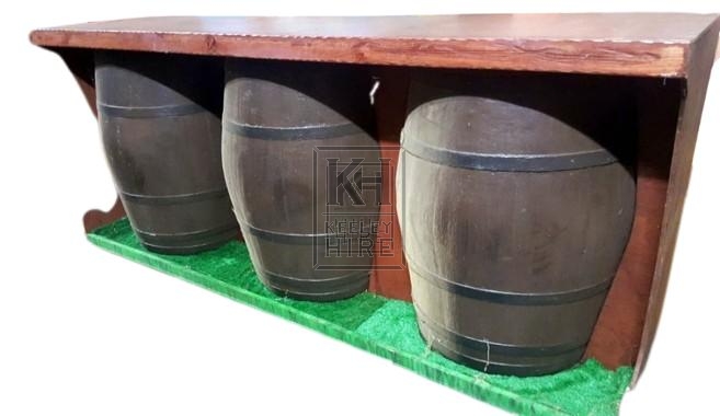 Bar with barrels