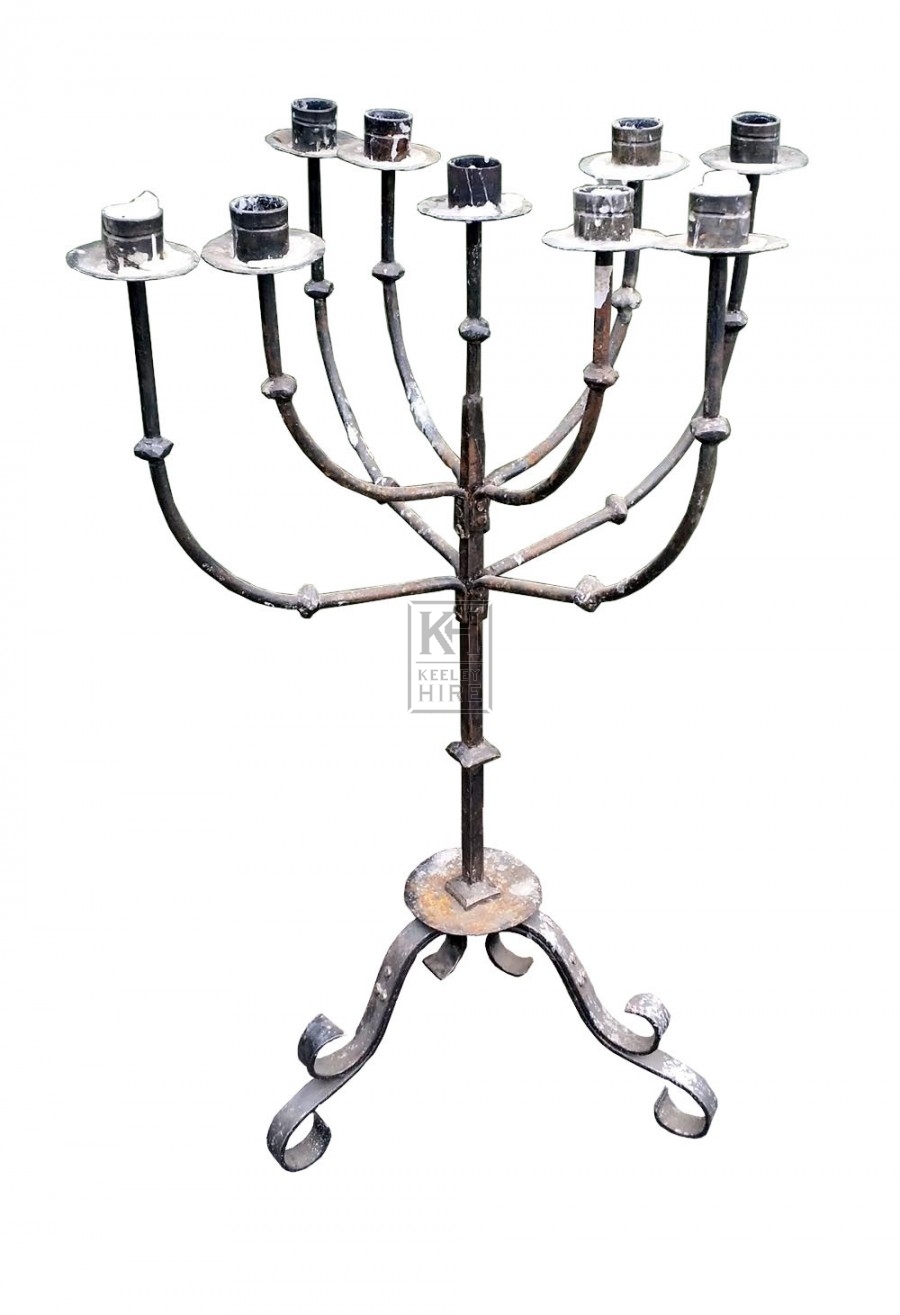 9-light iron candelabra