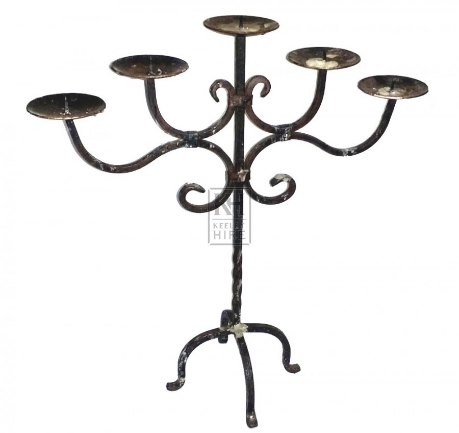 5-branch iron table candleholder
