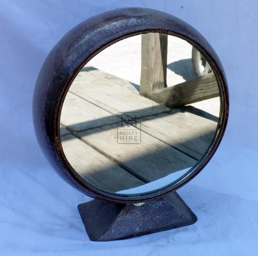 Copper round mirror