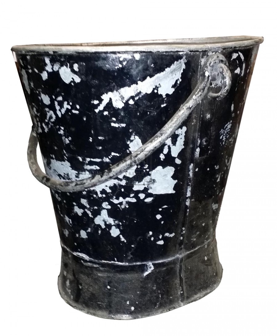 Large metal black bucket