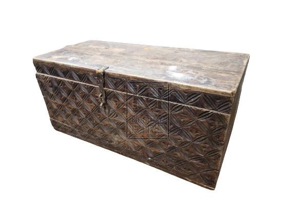 Dark wood medium carved chest