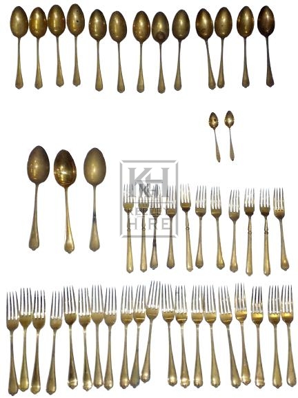 Gold cutlery forks