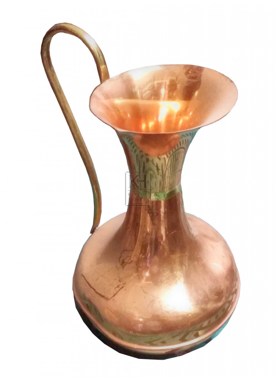 Shaped shiny copper jug