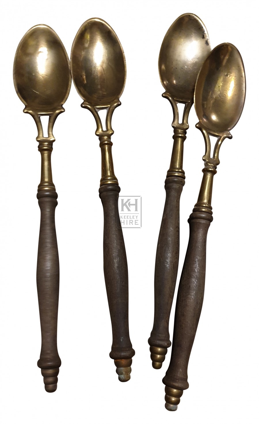 Wood & brass spoons
