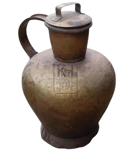 Very large copper jug with lid