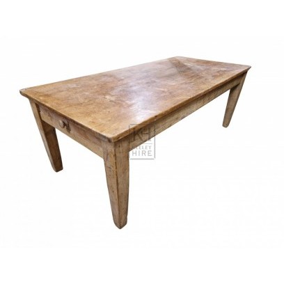 Large Pine Kitchen Table With End Draw