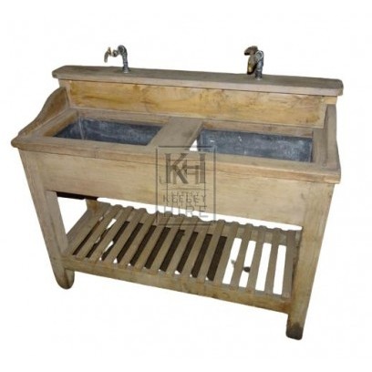 Wooden Double Sink Unit
