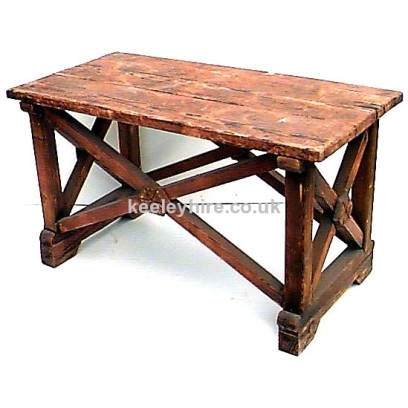 Wood X-frame table