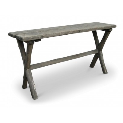 Narrow Wooden Table with X Legs