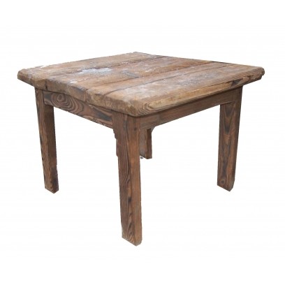 Low stained square wooden table
