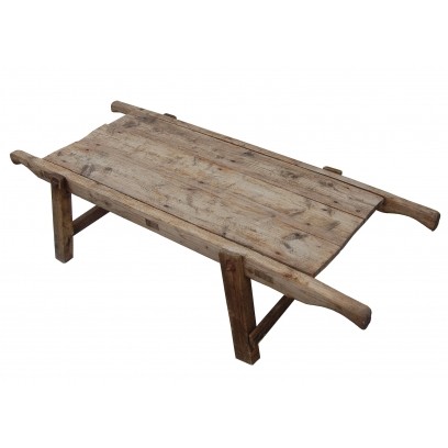 Rustic wood table adjustable legs