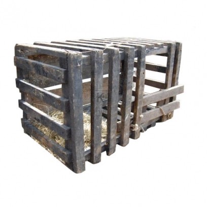 Large slatted animal cage with lid
