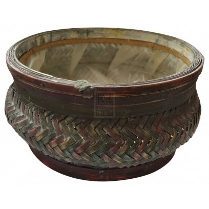 Woven dark colour bowl