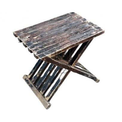 Folding slatted stool