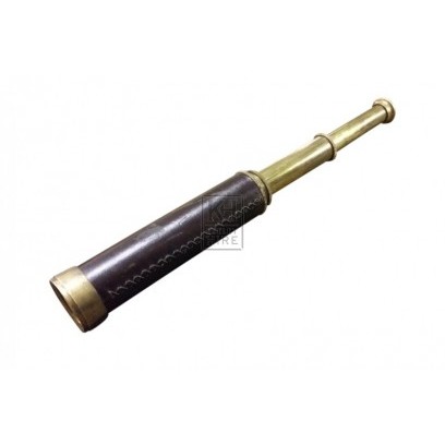 Brass and leather telescope